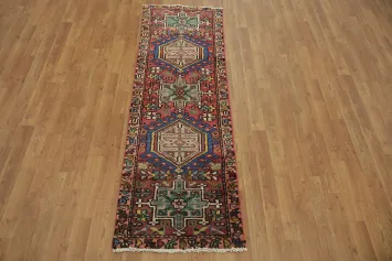 Detailed traditional Geometric Persian Gharajeh Rug 2x6