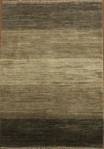 Neutral Tone Striped Gabbeh Persian Rug 4x5