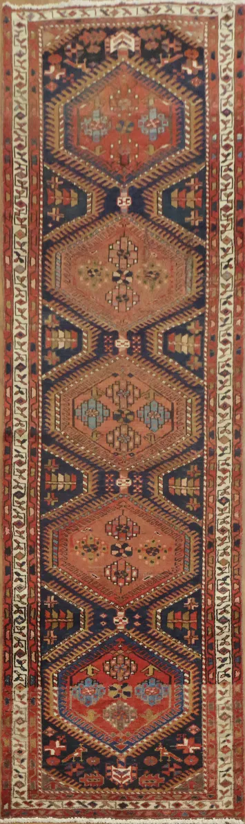 Elegant Rectangular Ardebil Persian Runner Rug 3x10