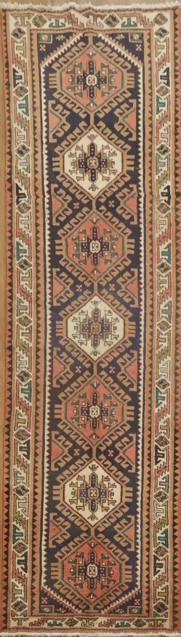 Persian Ardebil Runner Rug in Rich Earth Tones 3x10