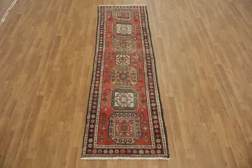 Vintage Tabriz Persian Runner Rug Geometric Pattern 2x8