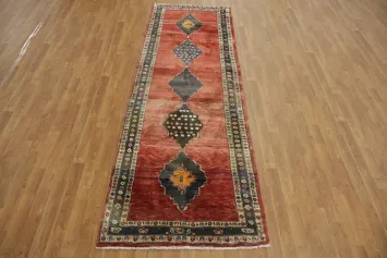 Vintage Tabriz Persian Runner Rug With Intricate Geometric Pattern 3x10