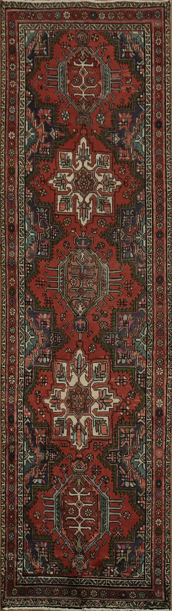 Vintage Tribal Tabriz Persian Runner Rug with Intricate Geometric Patterns 3x11