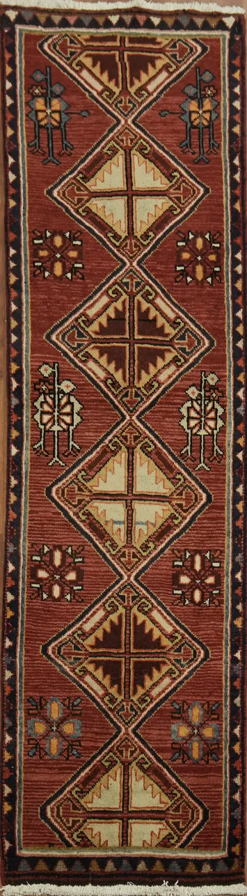 Vintage Tribal Tabriz Runner Rug 2x7