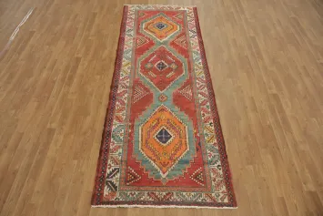 Colorful Geometric Tabriz Persian Runner Rug 3x9