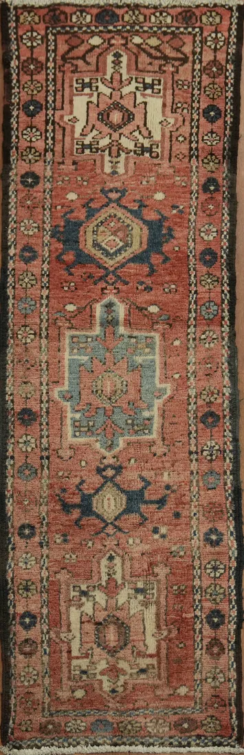 Charming Old Gharajeh Persian Runner Rug 2x5