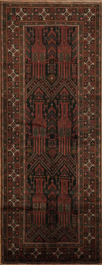 Hand-Knotted Oriental Balouch Rug 4X10