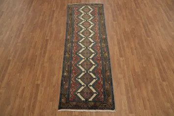 Geometric Hamedan Persian Runner Rug 3x9