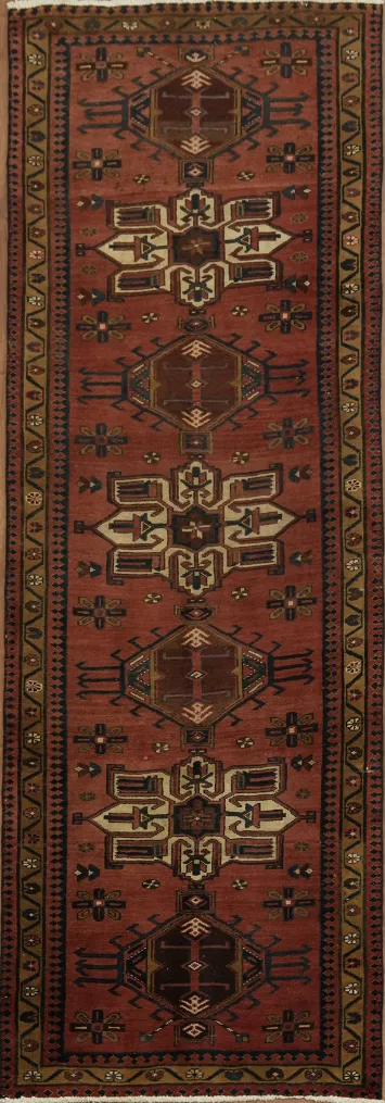 Geometric  Oriental Hamedan Rug for Sophisticated Spaces 3x10