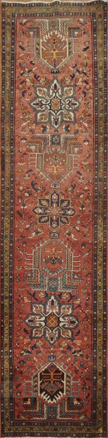 Elegant Vintage Gharajeh Persian Runner Rug 3x13