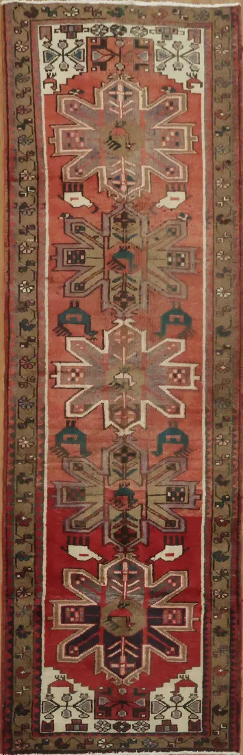 Vintage Tribal Hamedan Persian Runner Rug 3x10