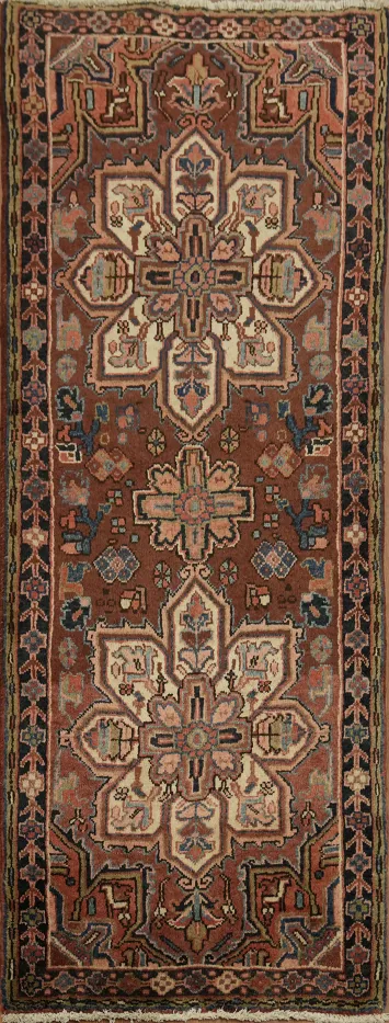 Vintage Heriz Persian Runner Rug 3x7