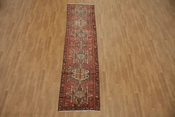 Elegant narrow Gharajeh Persian Runner Rug 3x11