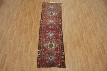 Elegant Vintage Gharajeh Persian Runner Rug 3x10