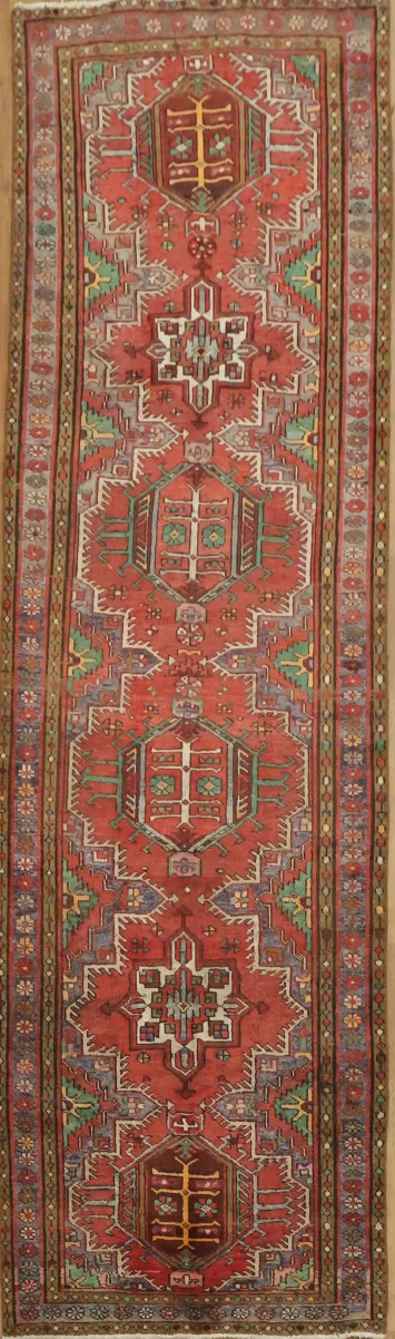 Persian Heriz Runner with Intricate Motifs 3x11