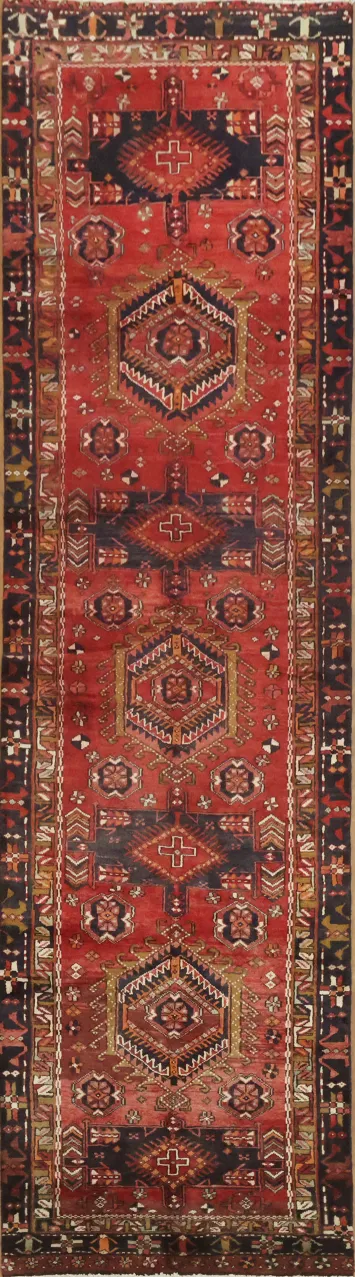 Persian Hamedan Runner Rug with Intricate Geometric Patterns 3x11