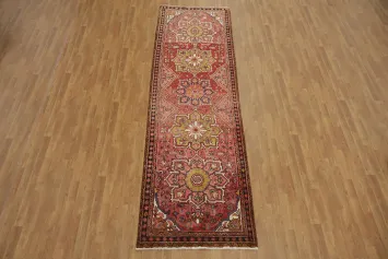 Vintage Persian Heriz Tribal Rug with Classic Floral Motifs 4x12