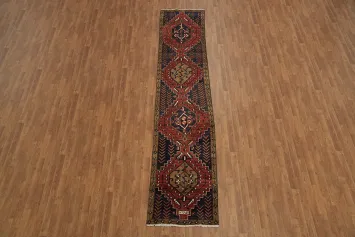 Persian Tribal Ardebil Runner Rug with Bold Geometric Designs 3x13