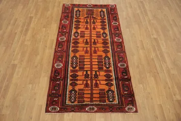 Tribal Balouch Persian Runner Rug with Symmetrical Layout 3x7
