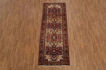 Vintage Persian Heriz Runner Rug 4x10