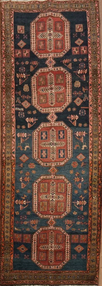 Geometric Persian Ardebil Runner Rug 3x9