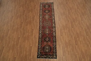 Vintage Handwoven Hamedan Rug Featuring Traditional Motifs 3x13
