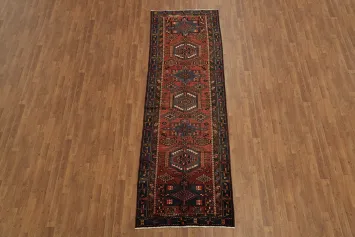 Classic Handmade Traditional Persian Gharajeh Runner Rug 3x10