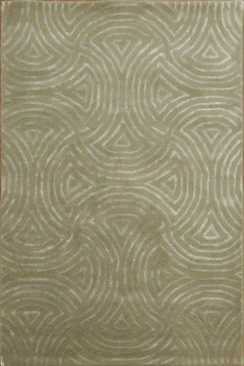 Modern Earth-Toned Rug with Intricate Swirl Designs 4x6