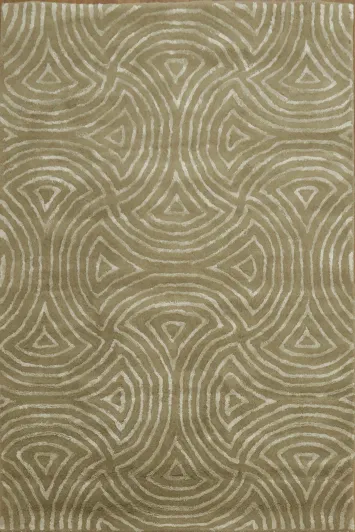 Modern Geometric Design Rug with Earthy Tones 4x6