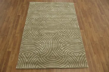 Modern Geometric Design Rug with Earthy Tones 4x6