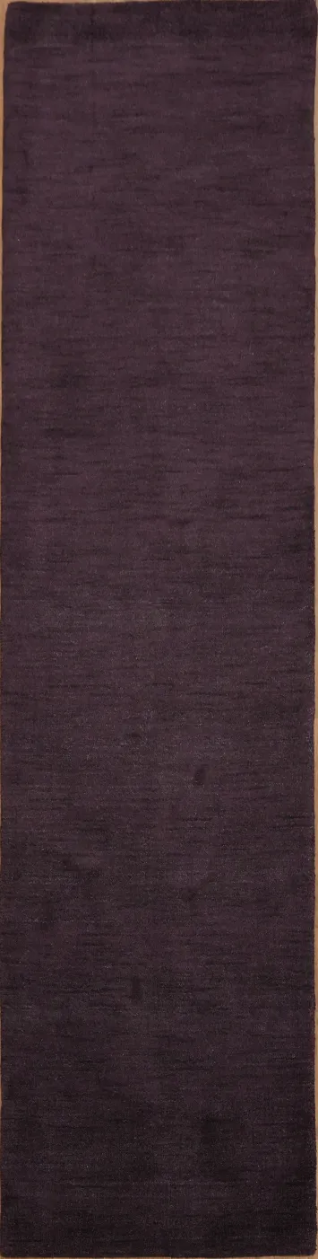 Deep Solid Purple Gabbeh Runner Rug to Elevate Your Interior Design 2x10