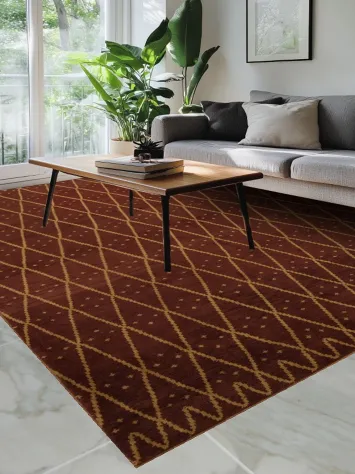 Sophisticated Rustic Modern Rug with Intricate Diamond Patterns 9x12