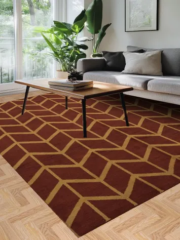 Earthy Chevron Zigzag Gabbeh Area Rug 8x10