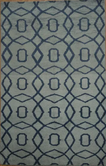 Chic Geometric Blue Pattern Rug for Contemporary Homes 5x8