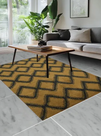 Handmade Trellis Modern Gabbeh Area Rug 5x8