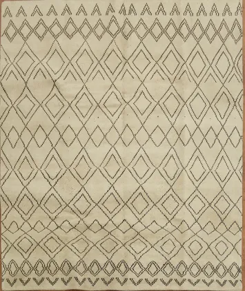 Contemporary Beige and Brown Diamond Motif Area Rug 8x10