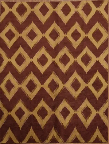 Rustic Charm: Zigzag Diamond Design Rug 9x12