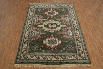 Elegant Geometric Kazak Oriental Large Rug 10x14
