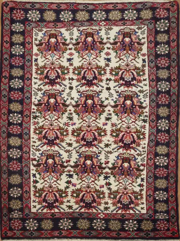 Geometric and Gharajeh Persian Wool Rug 5x7