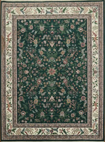 Floral Wool Kashan Oriental Area Rug 9x12