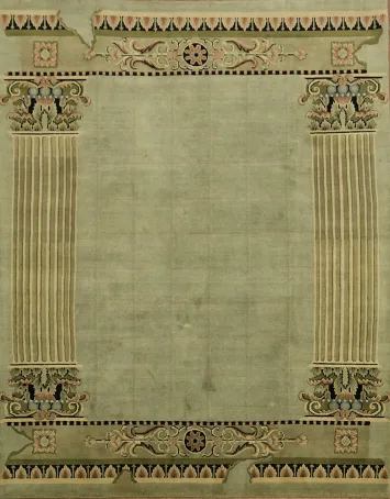 Luxurious Green Nepalese Oriental Area Rug 8x10