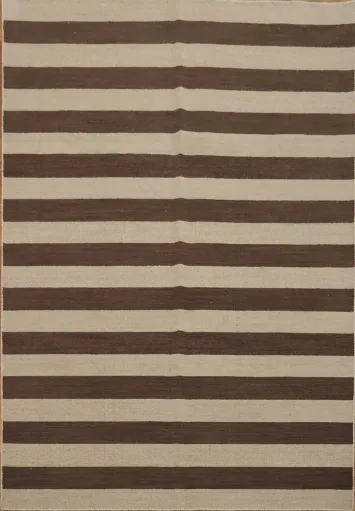 Sophisticated Brown and Beige Stripe Rug for Any Space 6x8