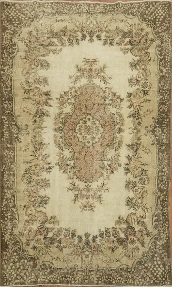 Classic Beige Anatolian Turkish Area Rug 7x11