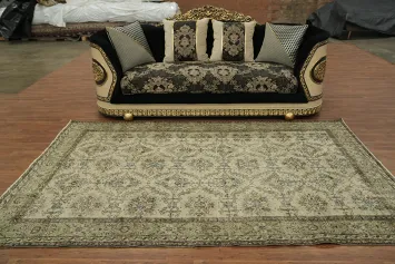 Vintage Cream Anatolian Turkish Area Rug 6x9