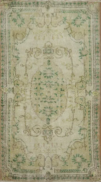 Elegant vintage rug with intricate floral Anatolian Turkish Rug 4x7