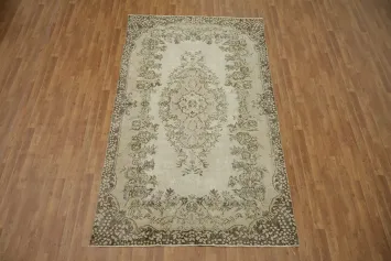 Elegant Vintage-Inspired Floral Anatolian Turkish Area Rug 6x9