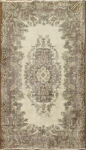 Luxurious Distressed Floral Anatolian Turkish Rug 4x7
