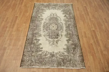 Luxurious Distressed Floral Anatolian Turkish Rug 4x7