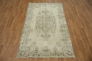 Elegant Traditional Cream Anatolian Turkish Rug 4x7
