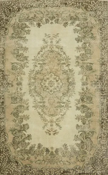 Floral Vintage Anatolian Turkish Area Rug 6x9